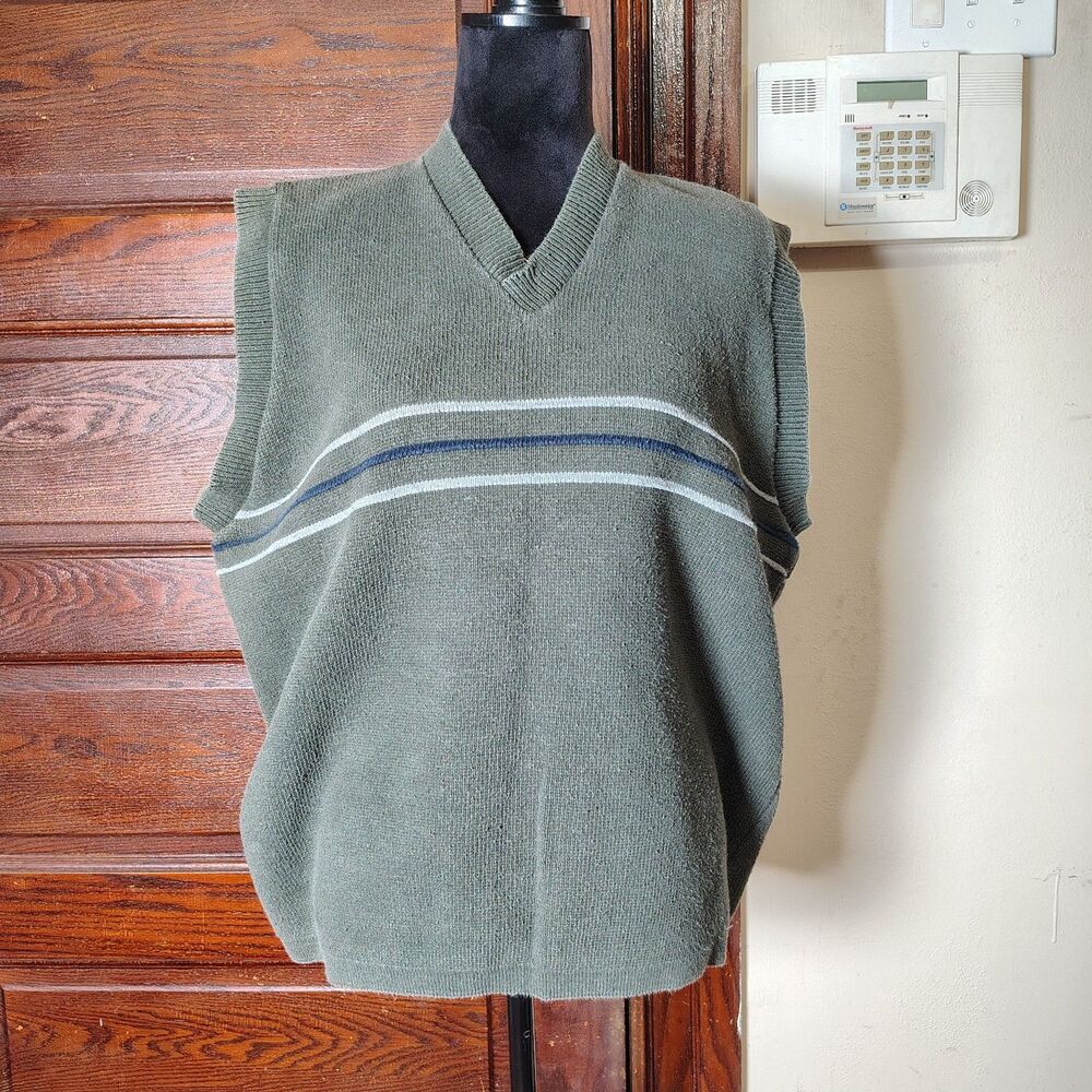 Alternative 100%Cotton Skater Preppy Striped Sweater Vest Men's Sz L/T534